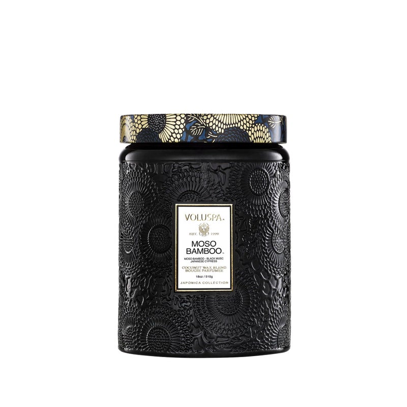 Voluspa Moso Bamboo Candle, 18 oz, Coconut Wax Blend, Scented Candles for Home, 100 Hour Burn Time, Candle Jars - Image 1